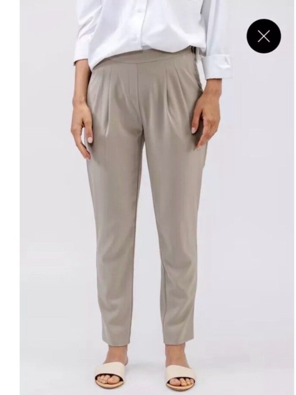 Ministry of Supply Swift Drape Pull On Pants Beige Tan 9A7 18 NEW READ